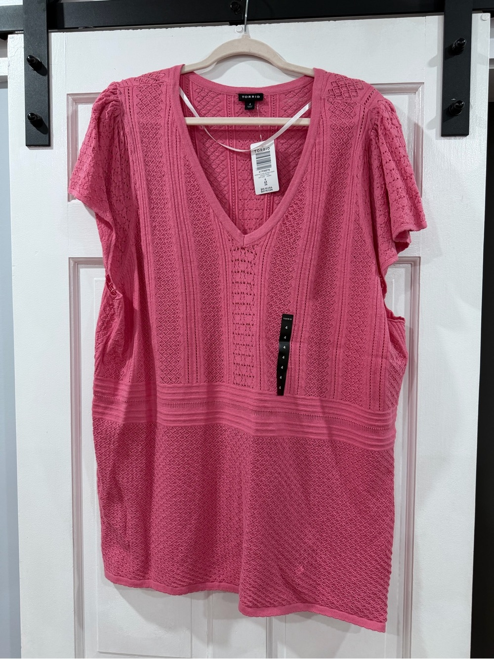 torrid Hot Pink V-Neck Short Sleeve Knit Top